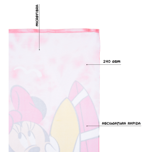 TELO MARE MINNIE DISNEY ASCIUGAMANO PER BAMBINI IN MICROFIBRA CM 140X70 - YE18093