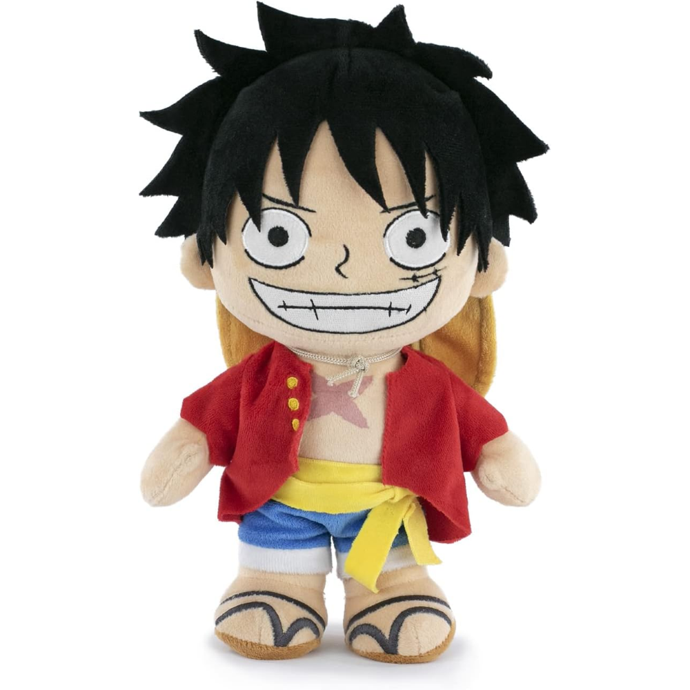 PELUCHE LUFFY CAPPELLO DI PAGLIA ONE PIECE MORBIDO PUPAZZO 30 CM IN FIBRA RICICLATA - 16001836