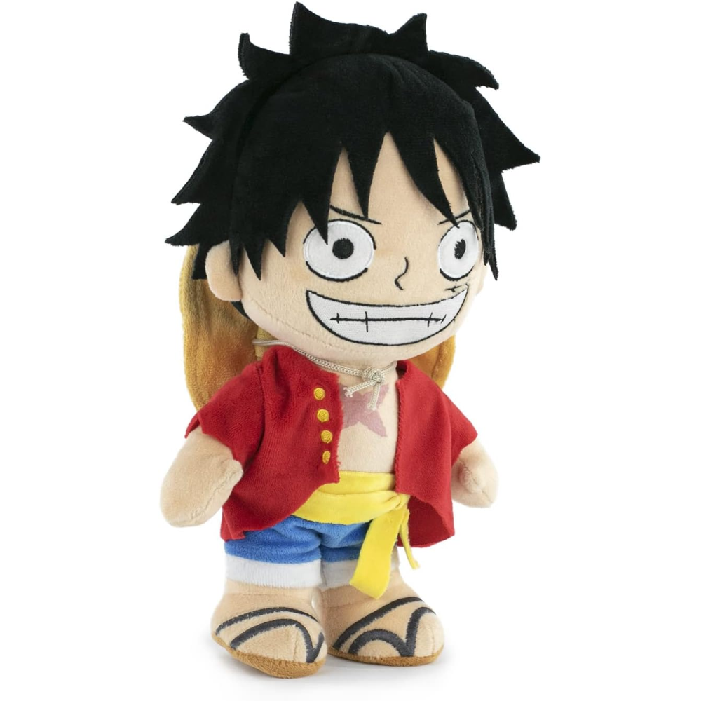 PELUCHE LUFFY CAPPELLO DI PAGLIA ONE PIECE MORBIDO PUPAZZO 30 CM IN FIBRA RICICLATA - 16001836