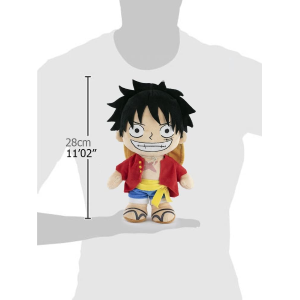 PELUCHE LUFFY CAPPELLO DI PAGLIA ONE PIECE MORBIDO PUPAZZO 30 CM IN FIBRA RICICLATA - 16001836