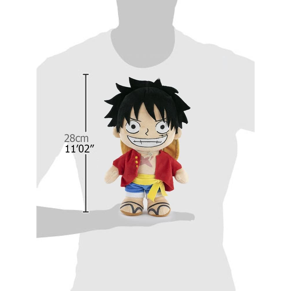 PELUCHE LUFFY CAPPELLO DI PAGLIA ONE PIECE MORBIDO PUPAZZO 30 CM IN FIBRA RICICLATA - 16001836