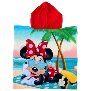 PONCHO MARE MINNIE DISNEY 110 X 55 CM ACCAPPATOIO PER BAMBINI MICROFIBRA - YE18253