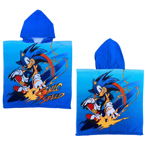 PONCHO MARE SONIC 110 X 55 CM ACCAPPATOIO PER BAMBINI MICROFIBRA - YE18283