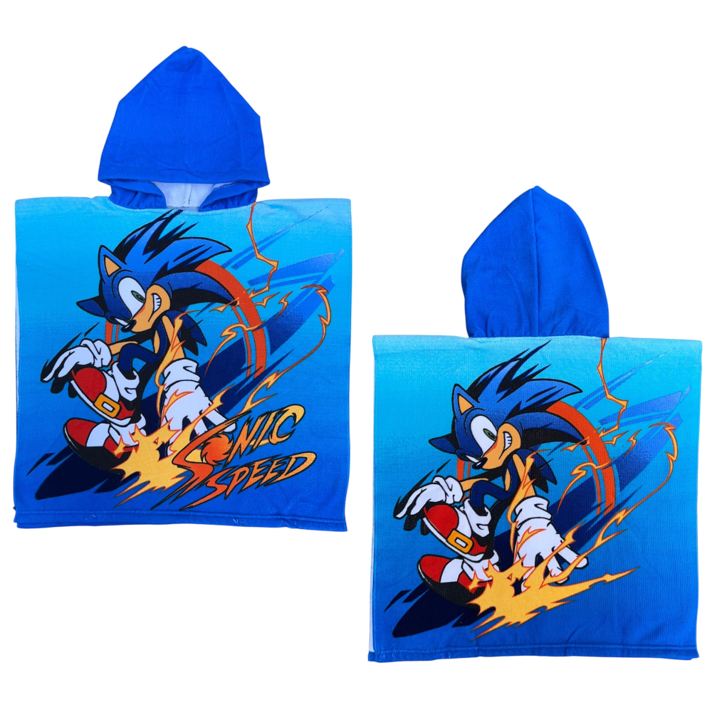PONCHO MARE SONIC 110 X 55 CM ACCAPPATOIO PER BAMBINI MICROFIBRA - YE18283