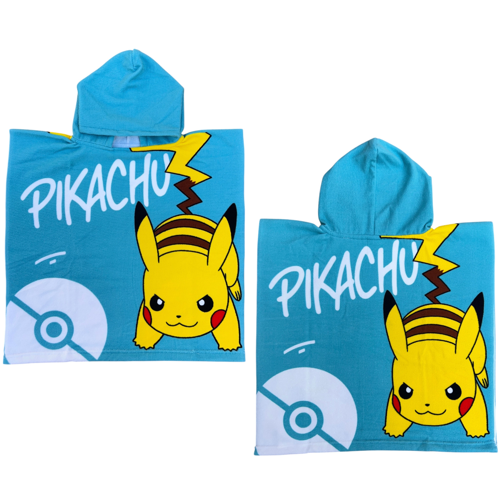 PONCHO MARE PIKACHU 110 X 55 CM ACCAPPATOIO PER BAMBINI MICROFIBRA - YE18177