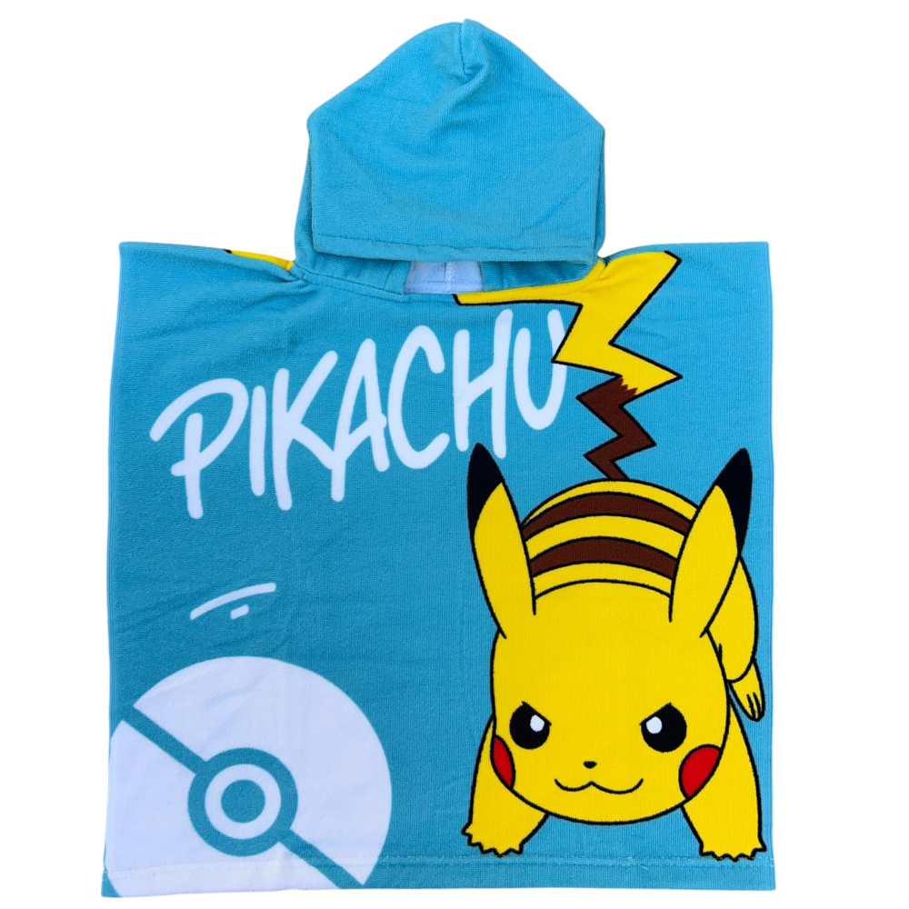 PONCHO MARE PIKACHU 110 X 55 CM ACCAPPATOIO PER BAMBINI MICROFIBRA - YE18177