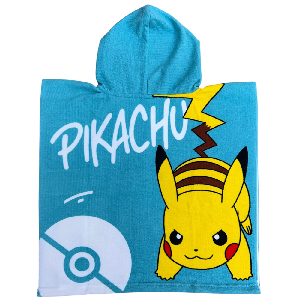 PONCHO MARE PIKACHU 110 X 55 CM ACCAPPATOIO PER BAMBINI MICROFIBRA - YE18177