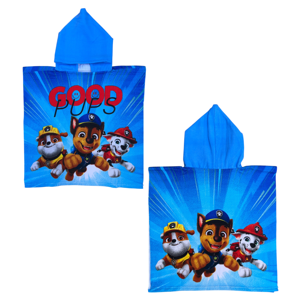 PONCHO MARE PAW PATROL 110 X 55 CM ACCAPPATOIO PER BAMBINI MICROFIBRA - YE18106