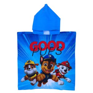 PONCHO MARE PAW PATROL 110 X 55 CM ACCAPPATOIO PER BAMBINI MICROFIBRA - YE18106