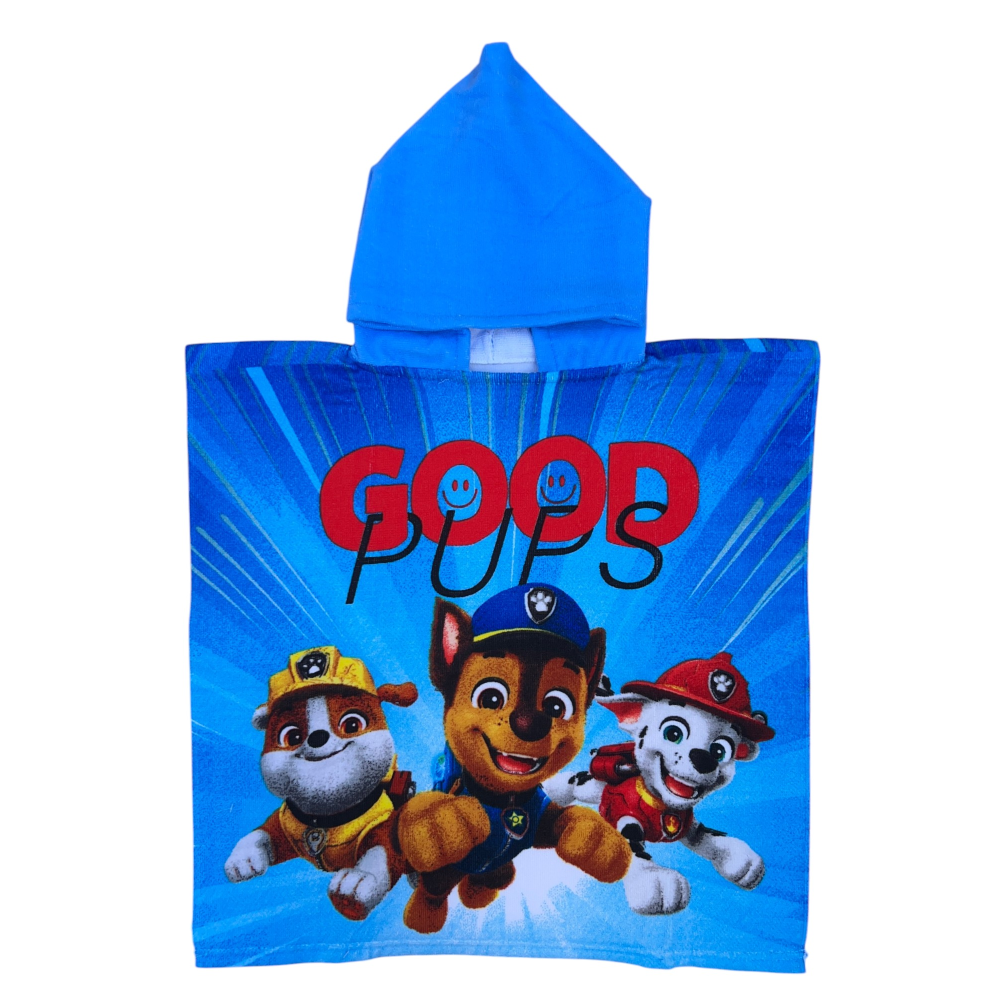PONCHO MARE PAW PATROL 110 X 55 CM ACCAPPATOIO PER BAMBINI MICROFIBRA - YE18106
