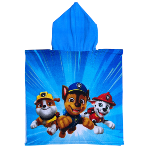 PONCHO MARE PAW PATROL 110 X 55 CM ACCAPPATOIO PER BAMBINI MICROFIBRA - YE18106