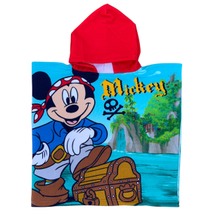PONCHO MARE TOPOLINO DISNEY 110 X 55 CM ACCAPPATOIO PER BAMBINI MICROFIBRA - YE18252