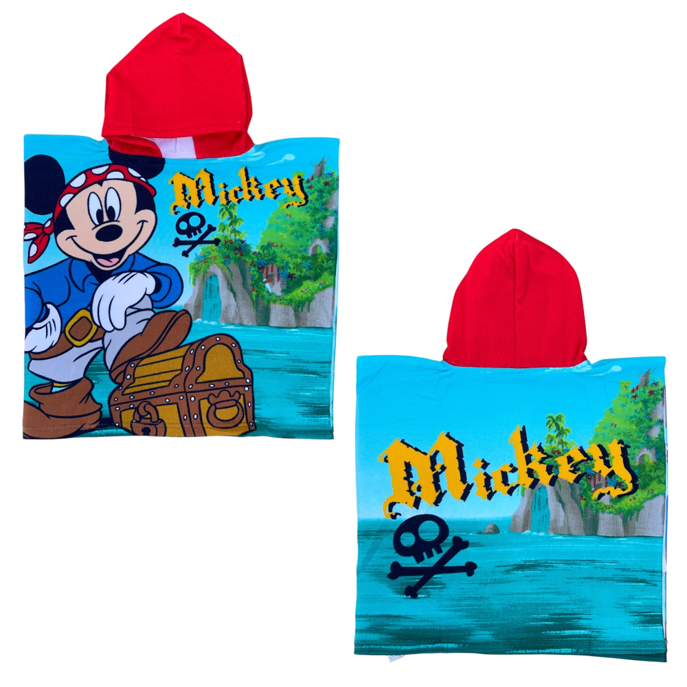 PONCHO MARE TOPOLINO DISNEY 110 X 55 CM ACCAPPATOIO PER BAMBINI MICROFIBRA - YE18252