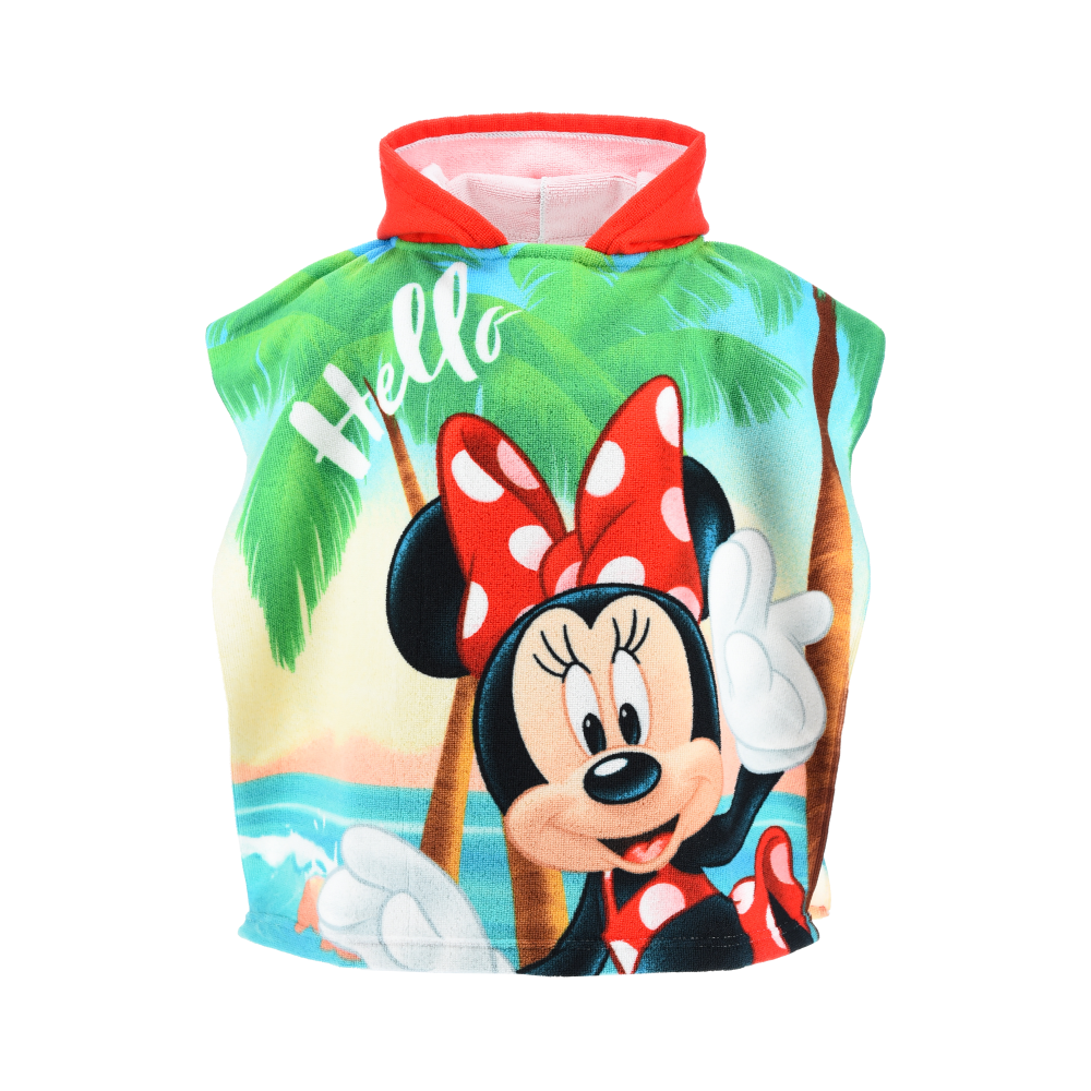 PONCHO MARE MINNIE DISNEY 110 X 55 CM ACCAPPATOIO PER BAMBINI MICROFIBRA - YE18253
