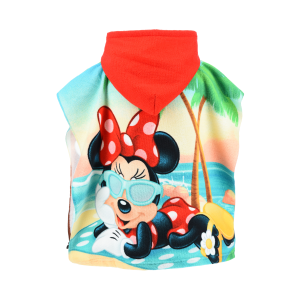 PONCHO MARE MINNIE DISNEY 110 X 55 CM ACCAPPATOIO PER BAMBINI MICROFIBRA - YE18253