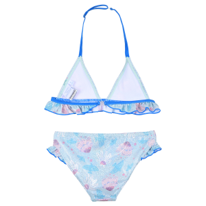 COSTUME MARE FROZEN DISNEY ELSA BIKINI DUE PEZZI TOP E SLIP BAMBINA - YE18047CELESTE