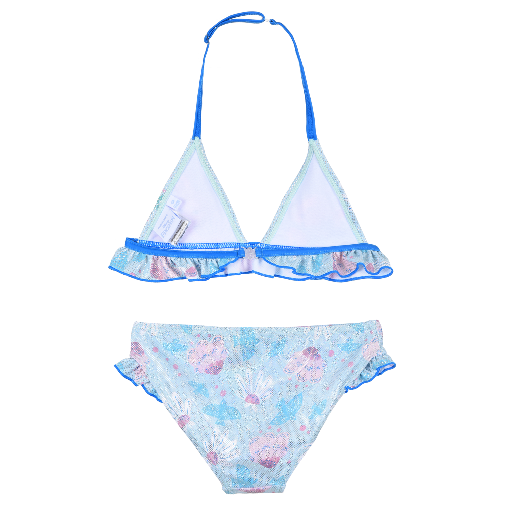 COSTUME MARE FROZEN DISNEY ELSA BIKINI DUE PEZZI TOP E SLIP BAMBINA - YE18047CELESTE