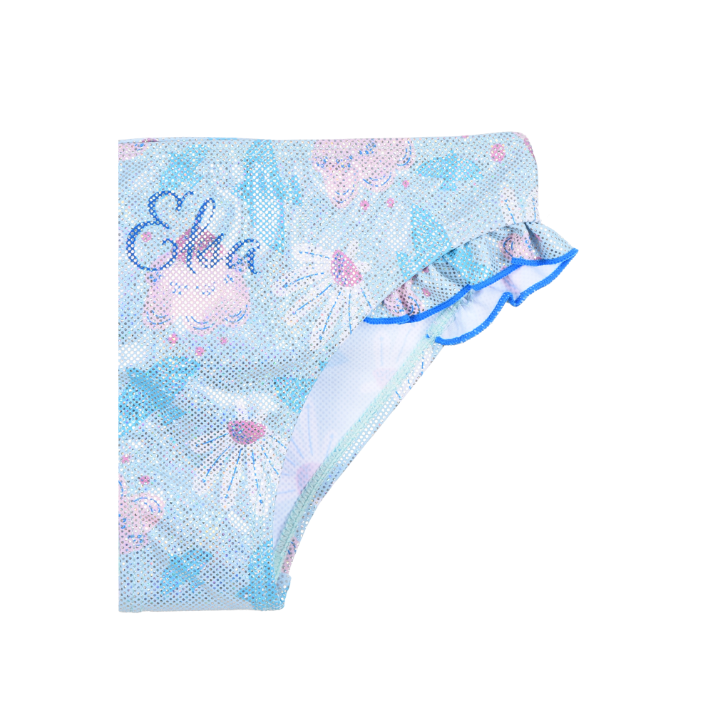 COSTUME MARE FROZEN DISNEY ELSA BIKINI DUE PEZZI TOP E SLIP BAMBINA - YE18047CELESTE