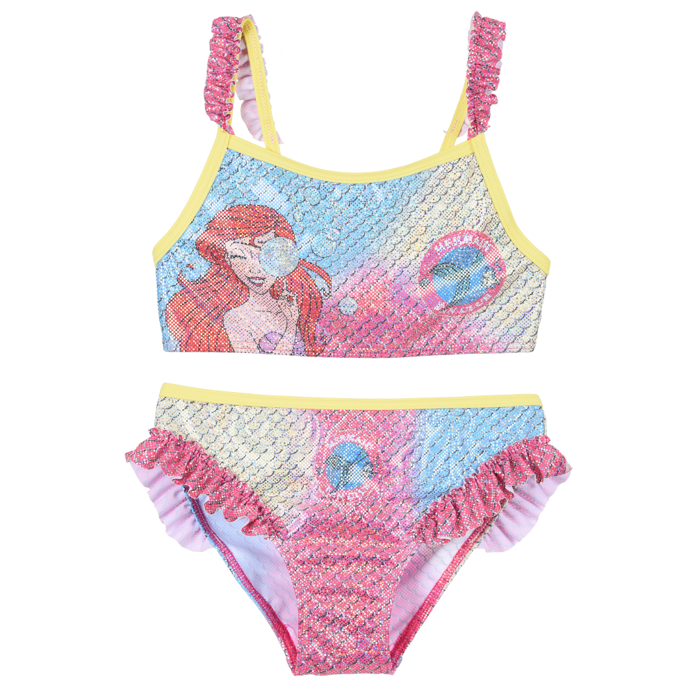 COSTUME MARE LA SIRENETTA ARIEL DISNEY BIKINI 2 PEZZI TOP E SLIP BAMBINA - YE18010GIALLO