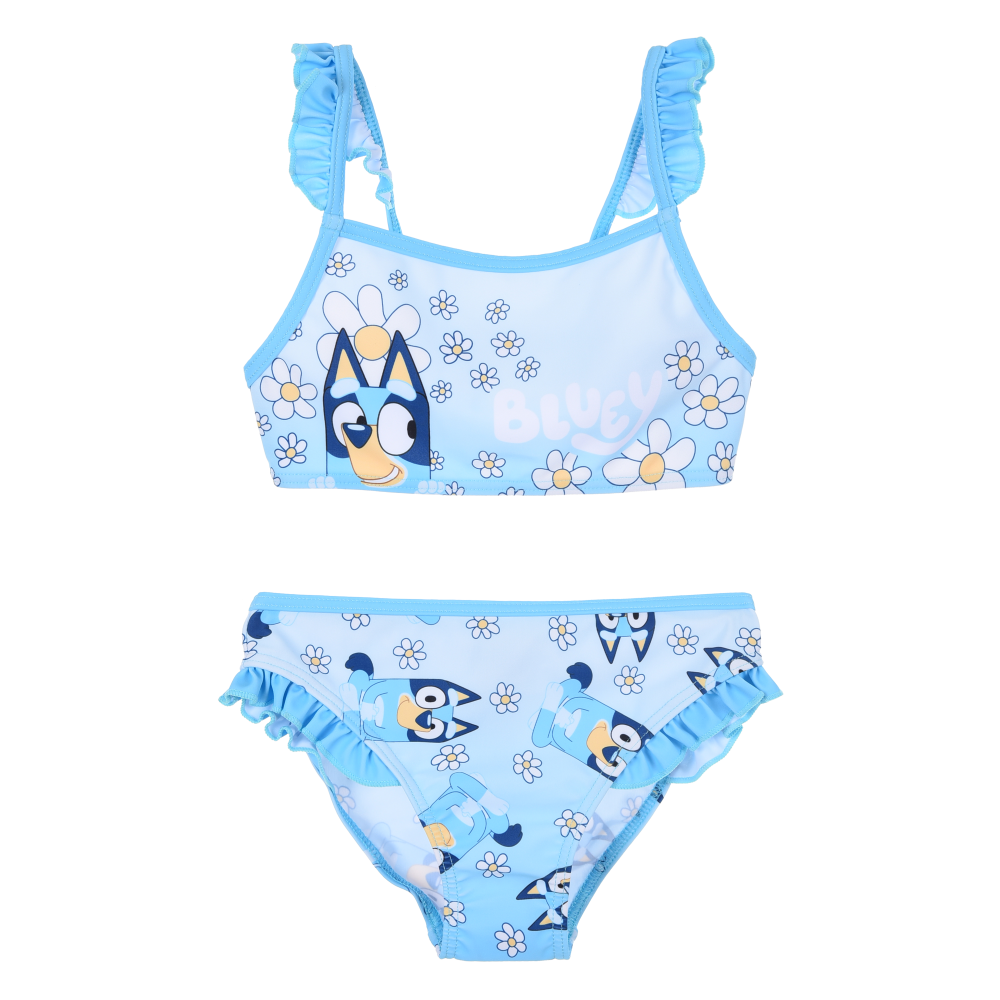 COSTUME DA BAGNO BLUEY BIKINI 2 PEZZI TOP E SLIP BAMBINA PISCINA MARE- YE18004.GRS/CELESTE