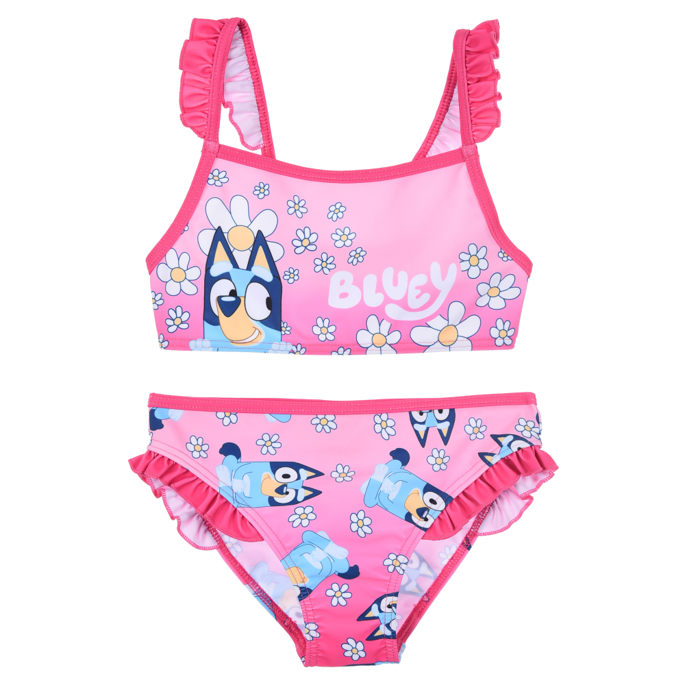 COSTUME DA BAGNO BLUEY BIKINI 2 PEZZI TOP E SLIP BAMBINA PISCINA MARE- YE18004.GRS/FUCSIA