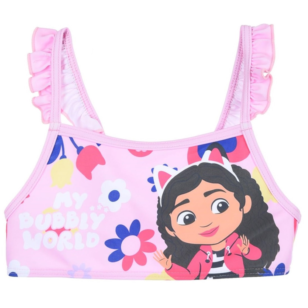 COSTUME MARE GABBY'S DOLLHOUSE BIKINI 2 PEZZI TOP E SLIP BAMBINA PISCINA - YE18052ROSA