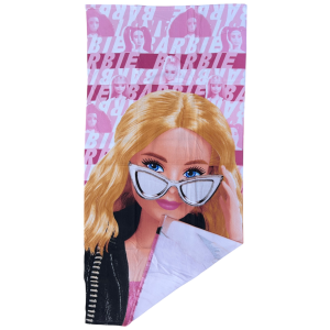 TELO MARE BARBIE ASCIUGAMANO PER BAMBINI IN MICROFIBRA CM 140X70 - BAR36-5036