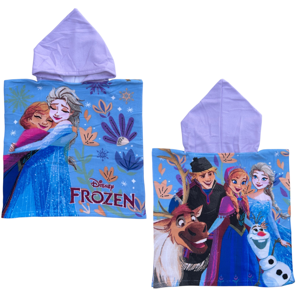 PONCHO MARE FROZEN DISNEY 100 X 50 CM ACCAPPATOIO PER BAMBINI 100% PL - FRO36-5076