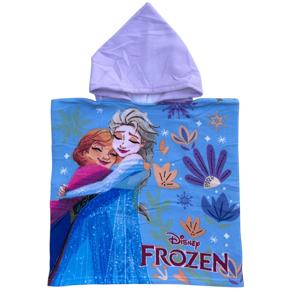 PONCHO MARE FROZEN DISNEY 100 X 50 CM ACCAPPATOIO PER BAMBINI 100% PL - FRO36-5076