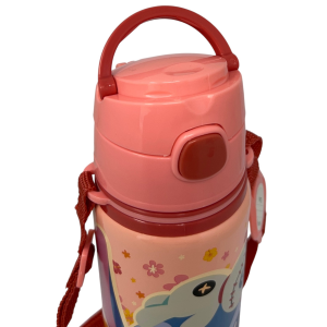 BORRACCIA IN ALLUMINIO CON CANNUCCIA STITCH DISNEY 600 ML APERTURA AUTOMATICA CON TRACOLLA- ST00088