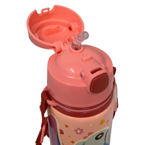 BORRACCIA IN ALLUMINIO CON CANNUCCIA STITCH DISNEY 600 ML APERTURA AUTOMATICA CON TRACOLLA- ST00088