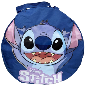 BORSA PORTAGIOCHI STITCH DISNEY ROTONDA CON MANICI E CHIUSURA A ZIP 50X32 CM - D08937MC