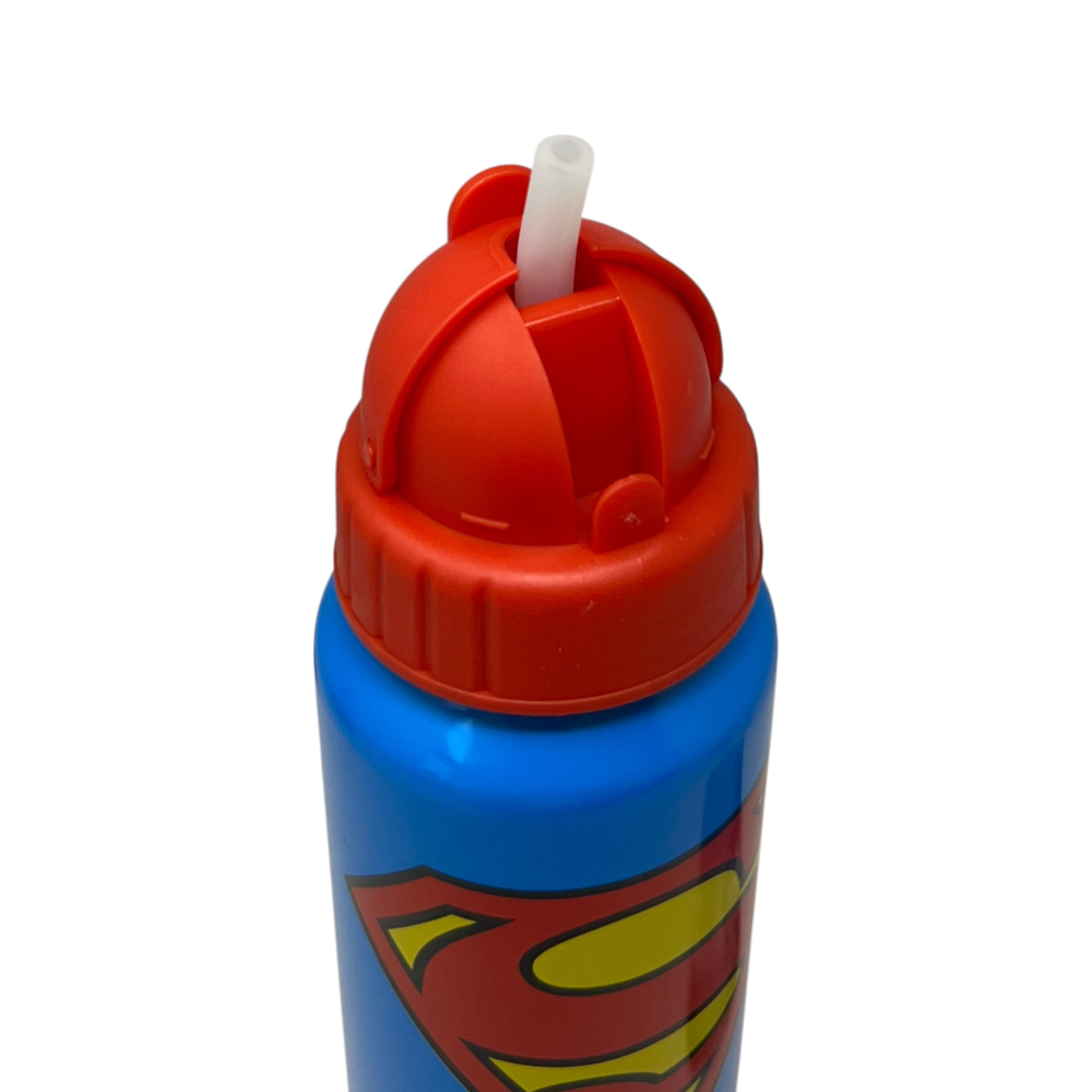 BORRACCIA IN ALLUMINIO SUPERMAN BOTTIGLIA CON CANNUCCIA 550 ML PER BAMBINI - L09093MC/R