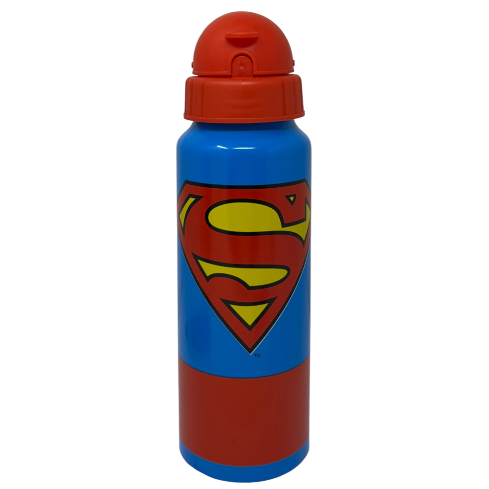 BORRACCIA IN ALLUMINIO SUPERMAN BOTTIGLIA CON CANNUCCIA 550 ML PER BAMBINI - L09093MC/R