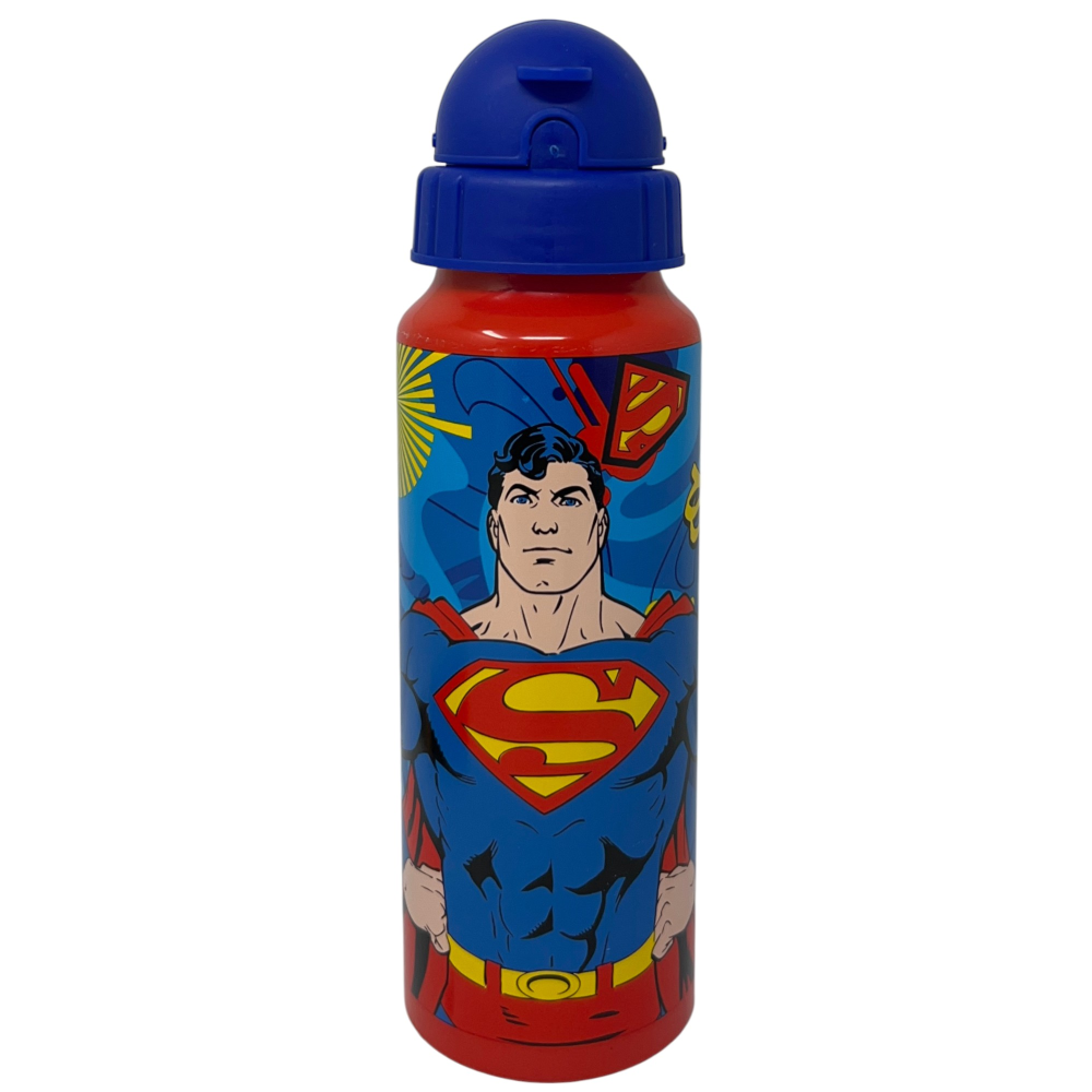 BORRACCIA IN ALLUMINIO SUPERMAN BOTTIGLIA CON CANNUCCIA 550 ML PER BAMBINI - L09093MC/B