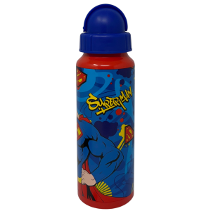 BORRACCIA IN ALLUMINIO SUPERMAN BOTTIGLIA CON CANNUCCIA 550 ML PER BAMBINI - L09093MC/B