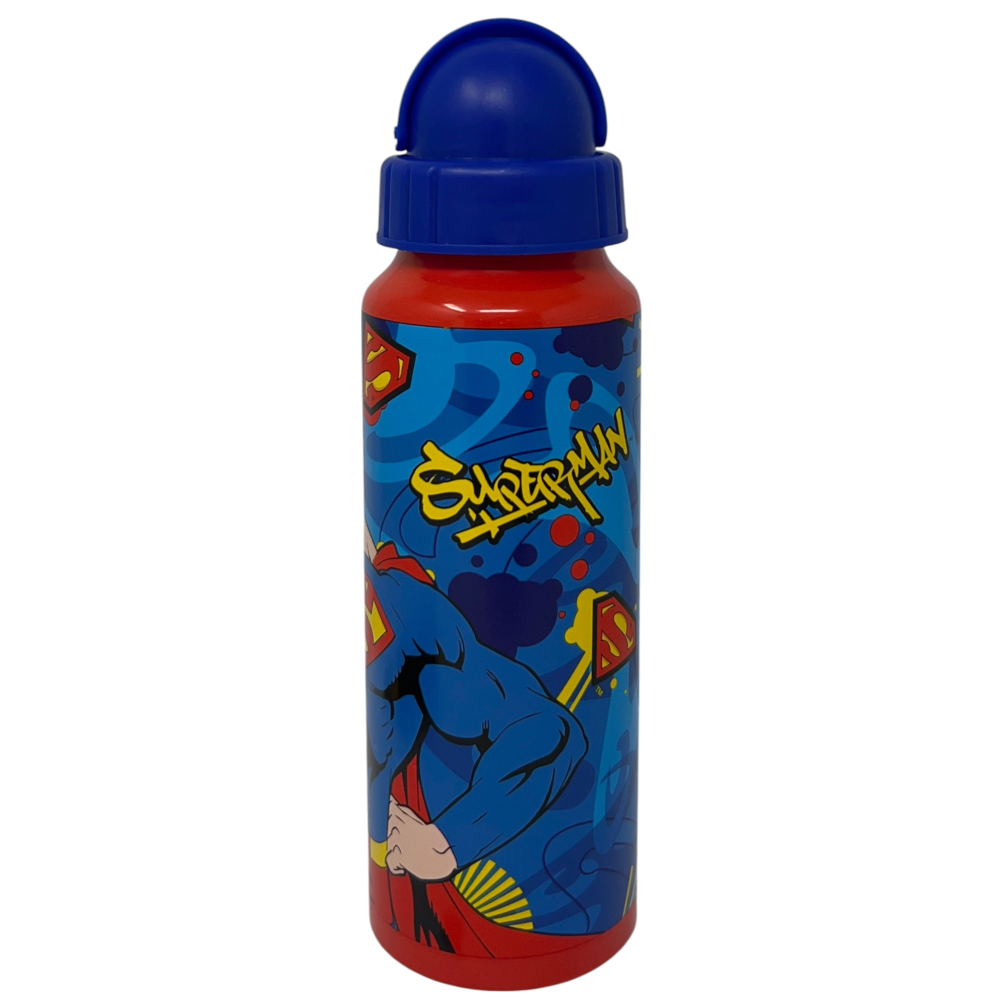 BORRACCIA IN ALLUMINIO SUPERMAN BOTTIGLIA CON CANNUCCIA 550 ML PER BAMBINI - L09093MC/B