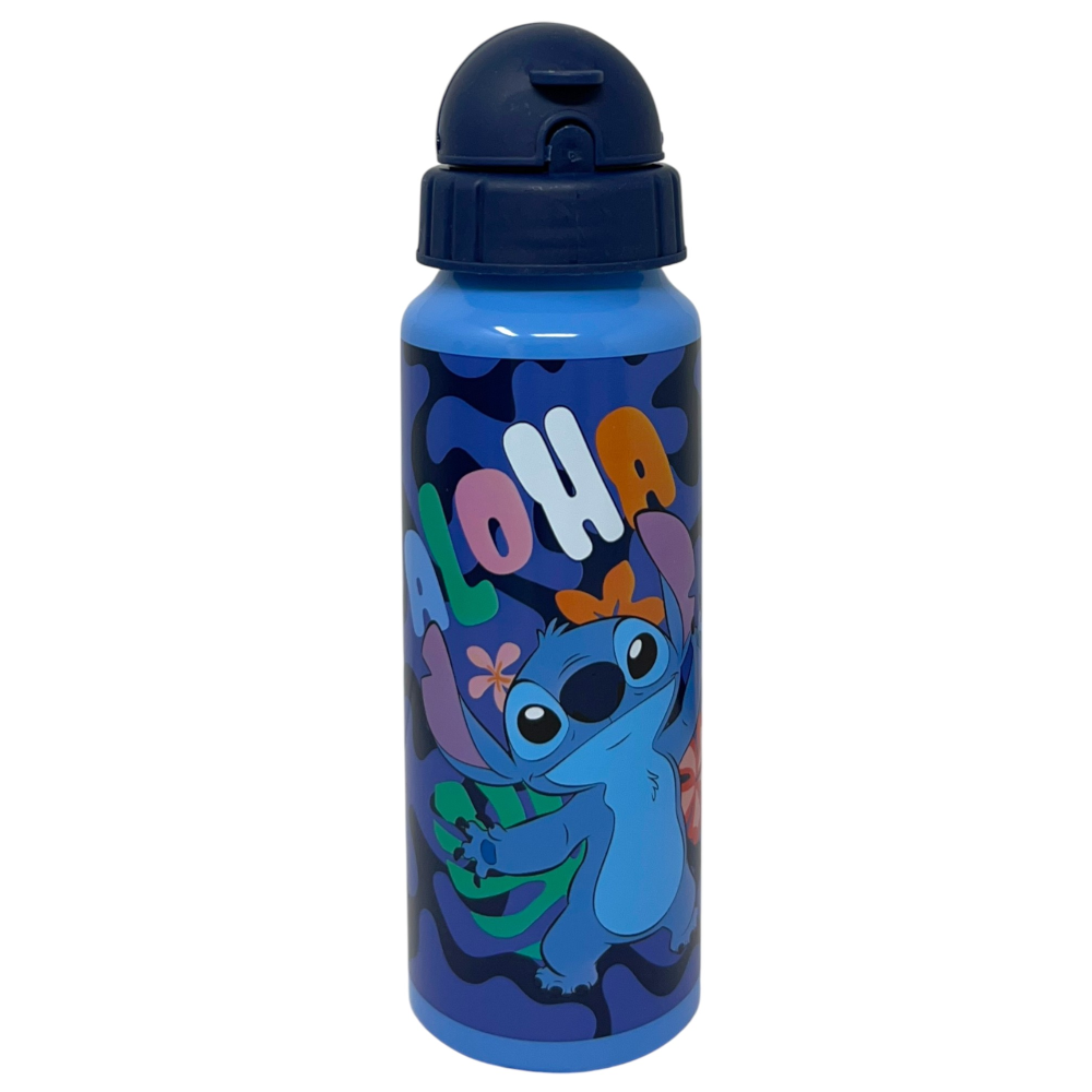 BORRACCIA IN ALLUMINIO CON CANNUCCIA STITCH DISNEY BOTTIGLIA PER BAMBINI 550 ML - D09507MC/B