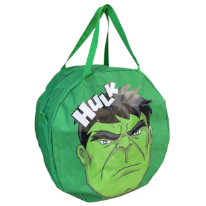 BORSA PORTAGIOCHI HULK AVENGERS MARVEL ROTONDA CON MANICI E CHIUSURA A ZIP 50X32 CM - M08944MC