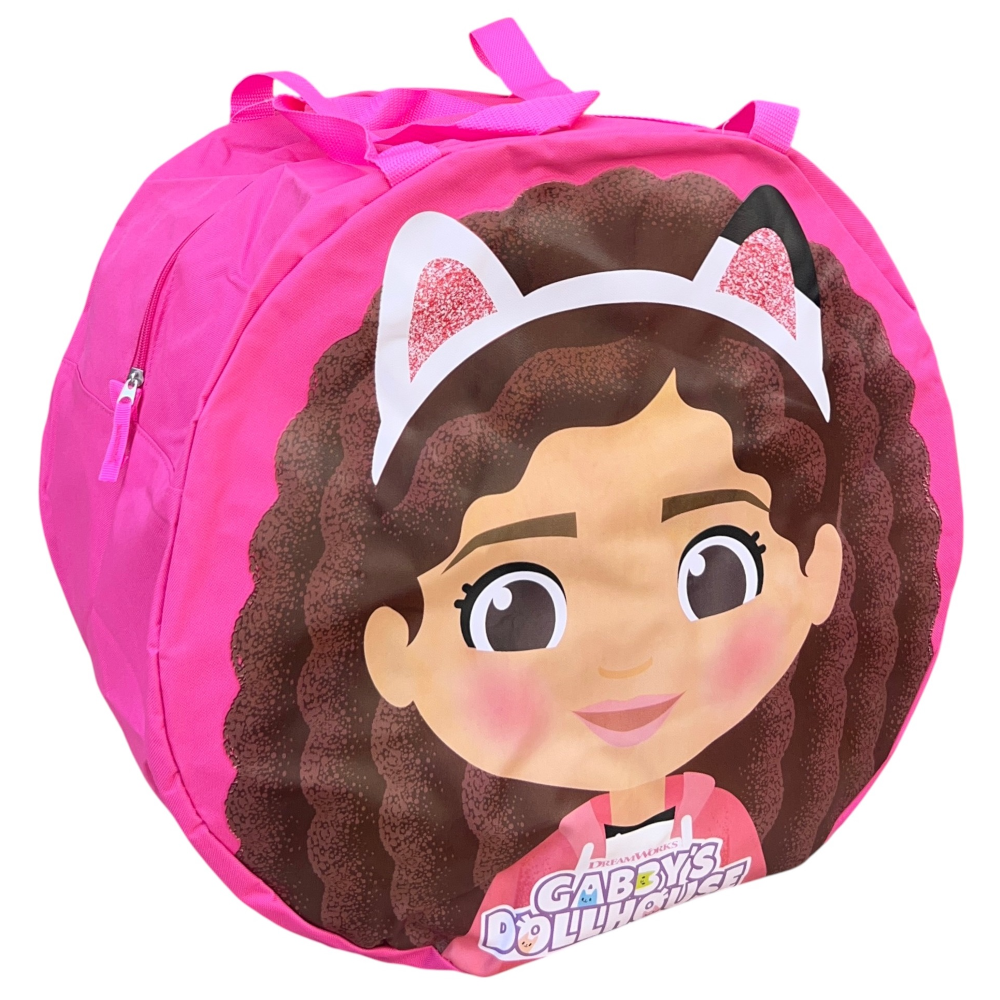 BORSA PORTAGIOCHI GABBY'S DOLLHOUSE ROTONDA CON MANICI E CHIUSURA A ZIP 50X32 CM - O08956MC
