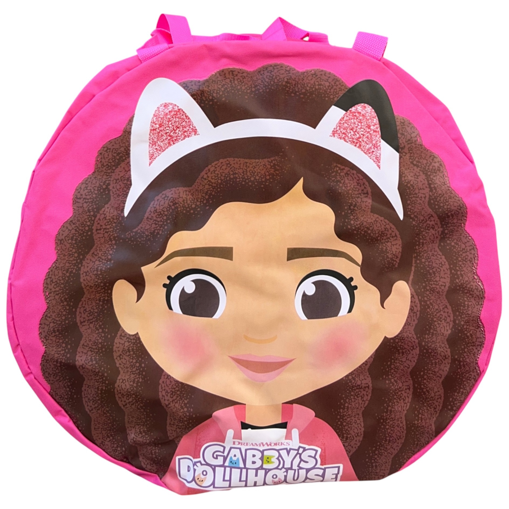 BORSA PORTAGIOCHI GABBY'S DOLLHOUSE ROTONDA CON MANICI E CHIUSURA A ZIP 50X32 CM - O08956MC