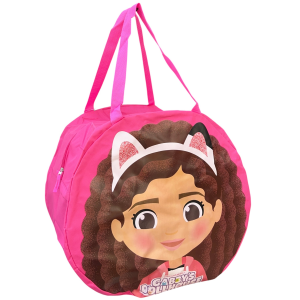 BORSA PORTAGIOCHI GABBY'S DOLLHOUSE ROTONDA CON MANICI E CHIUSURA A ZIP 50X32 CM - O08956MC
