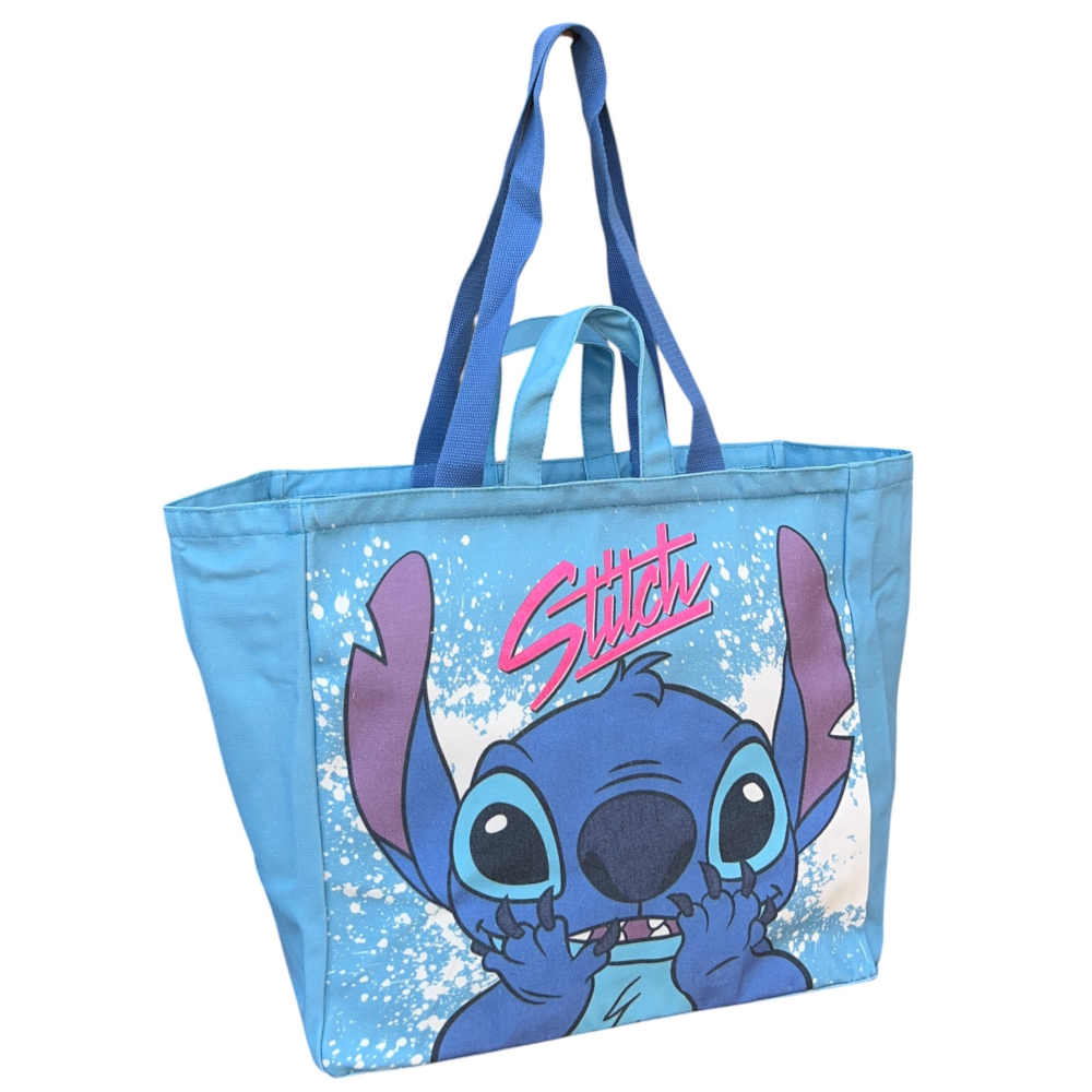 BORSA CON MANICI STITCH DISNEY SHOPPER CON TRACOLLA BORSA MARE TEMPO LIBERO - D08966MC