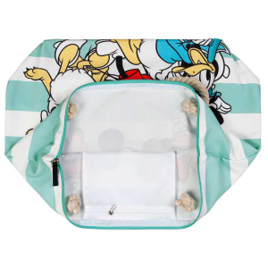 BORSA MARE MICKEY & FRIENDS DISNEY VINTAGE IN TESSUTO CON MANICI E CERNIERA DA SPIAGGIA - 07047