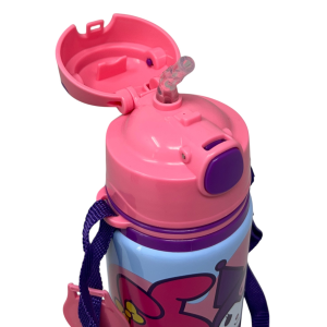 BORRACCIA IN ALLUMINIO CON CANNUCCIA HELLO KITTY 600 ML APERTURA AUTOMATICA CON TRACOLLA- HK50206