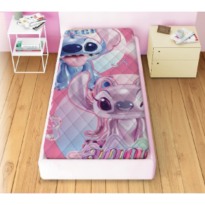 TRAPUNTINO DOUBLEFACE STITCH E ANGEL DISNEY COPERTA COPRILETTO TRAPUNTATO 100 GSM LETTO SINGOLO 170X250 CM - STI1785