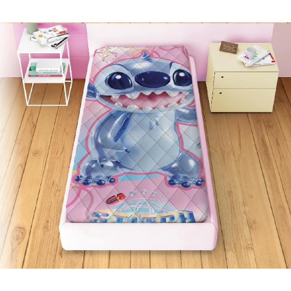TRAPUNTINO DOUBLEFACE STITCH E ANGEL DISNEY COPERTA COPRILETTO TRAPUNTATO 100 GSM LETTO SINGOLO 170X250 CM - STI1785