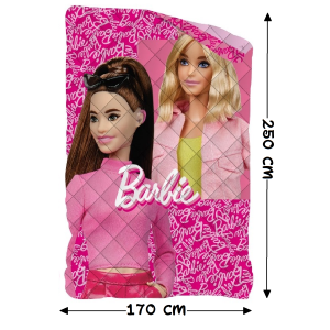 TRAPUNTINO DOUBLEFACE BARBIE COPERTA COPRILETTO TRAPUNTATO 100 GSM LETTO SINGOLO 170X250 CM - BAR1767