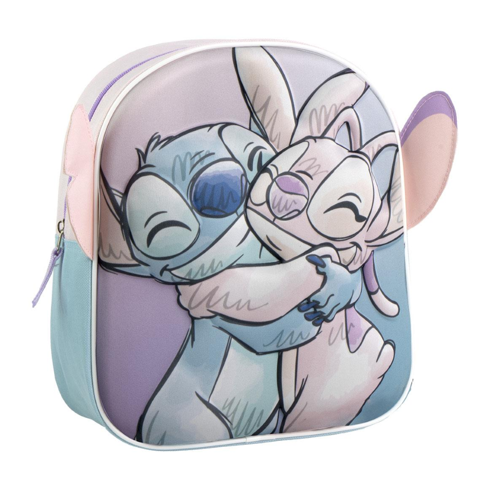 ZAINO ASILO 3D STITCH DISNEY BORSA CON APPLICAZIONI 31 CM PER SCUOLA MATERNA DA PASSEGGIO - 5847