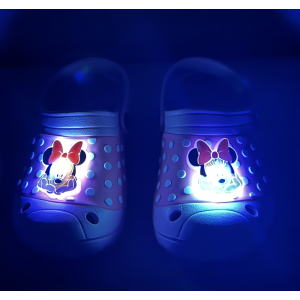 CIABATTE LUMINOSE MINNIE MOUSE DISNEY MODELLO CROCS IN EVA CON CINTURINO BAMBINA - 6810